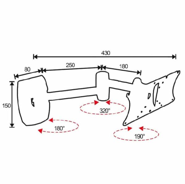 OMB Easythree Swivel TV Wall Mount - 6078 - Image 2