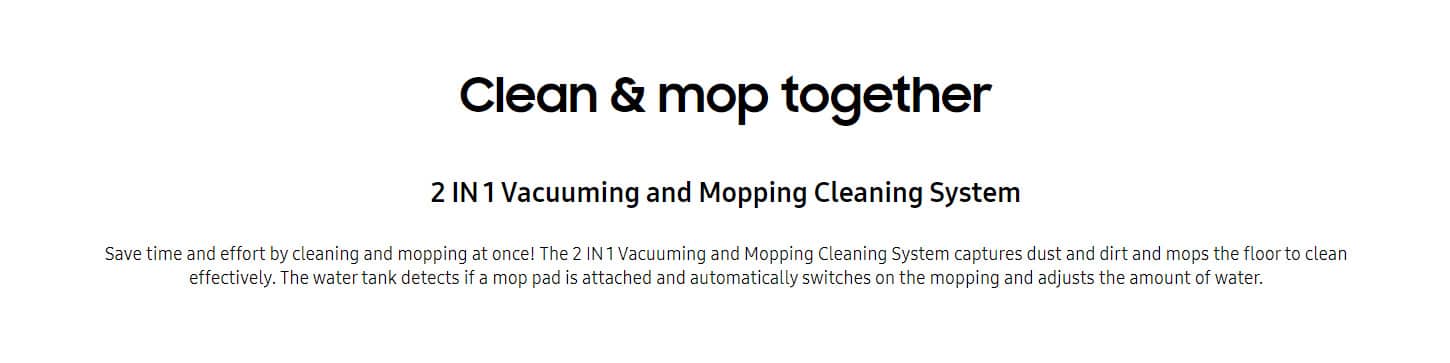 Samsung VR05R5050WK POWERbot Essential with 2-in-1 Vacuum Cleaning & Mopping ALL 1