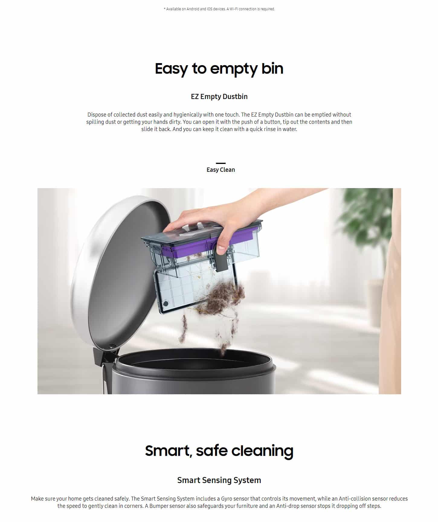 Samsung VR05R5050WK POWERbot Essential with 2-in-1 Vacuum Cleaning & Mopping ALL 6