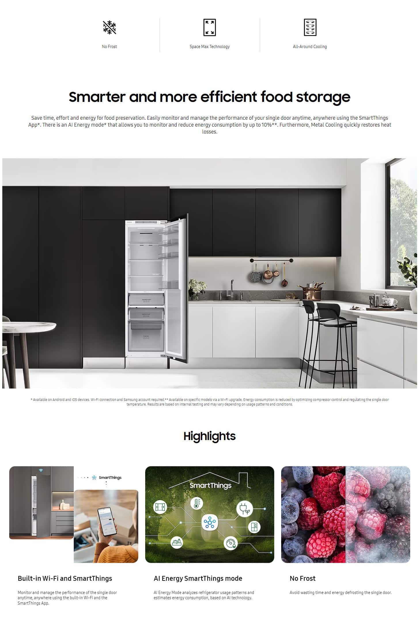 Samsung BRR29703EWW Integrated One Door Freezer ALL 1