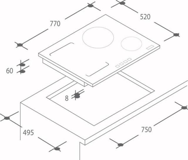 Candy CFI82 Ceramic Induction Hob - Image 4