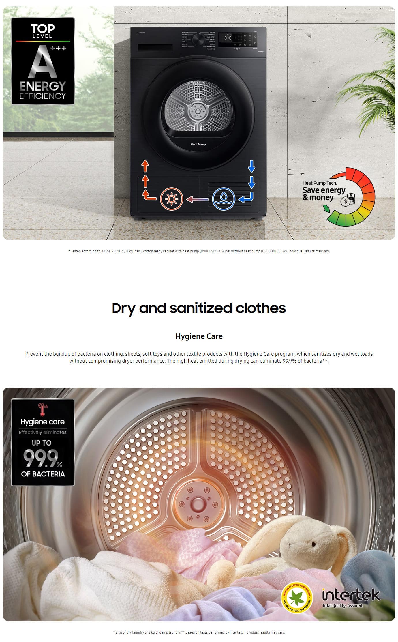 Samsung DV90CGC0A0TEET Crystal EcoDry Tumble Dryer, 9Kg ALL 2