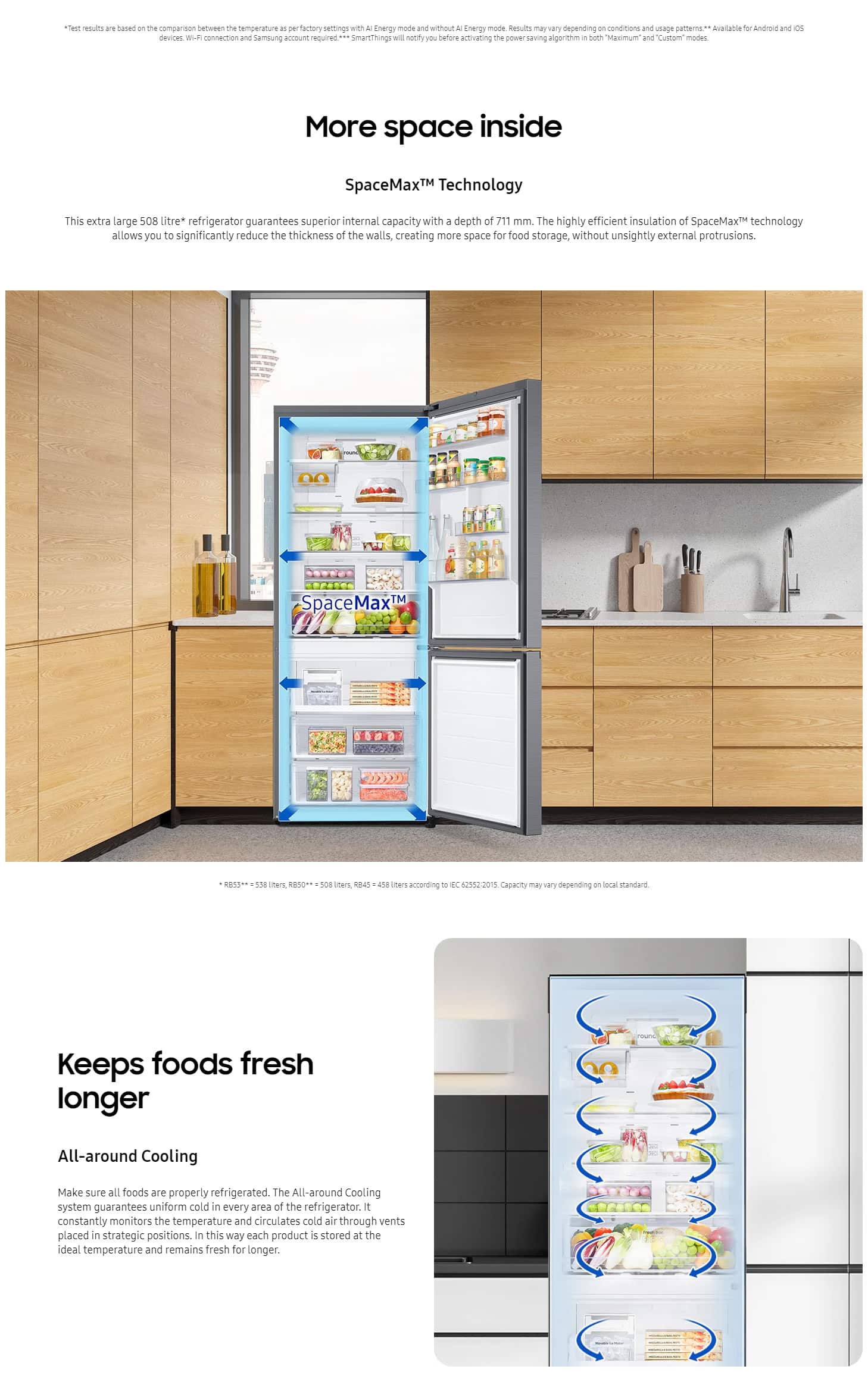 Samsung RB50DG601EB1EF 75cm SpaceMax AI Fridge-Freezer ALL 3