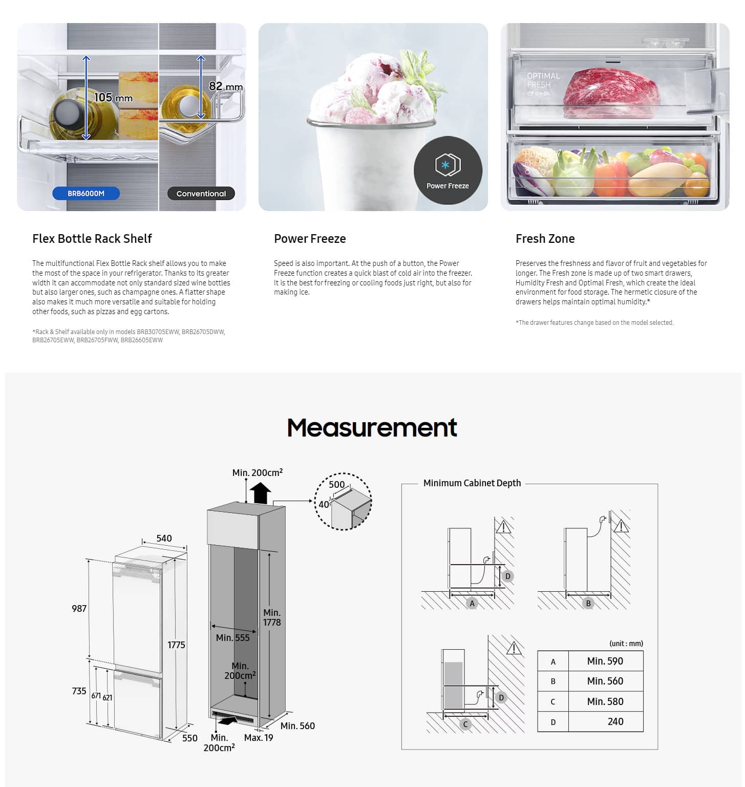 Samsung BRB26703EWW EF Built-In Fridge-Freezer ALL 6