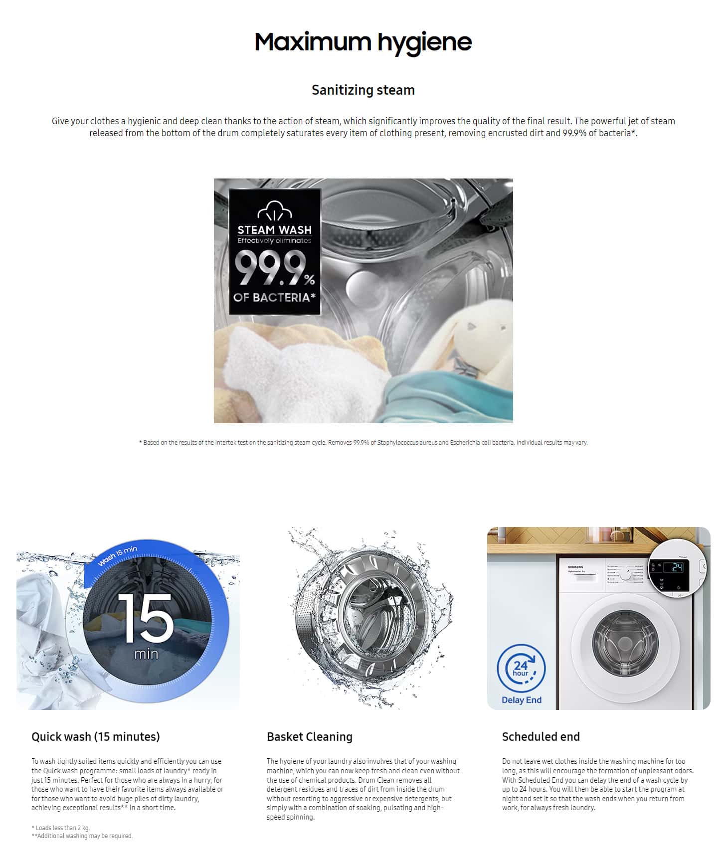 Samsung WW60A3120WE ET 40cm Free Standing Washing Machine, 6kg, 1200rpm ALL 3