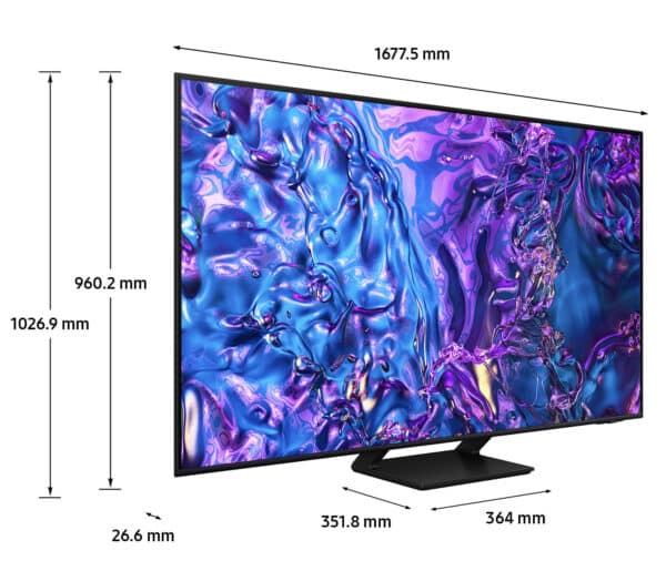 Samsung Q70D TV QLED 4K 75” QE75Q70DATXZT Smart TV Wi-Fi Black 2024, Quantum Processor 4K, 4K AI Upscaling, AirSlim Design, OTS Lite - Image 2