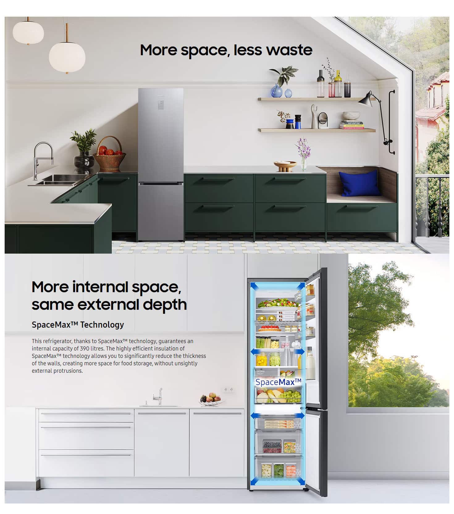 Samsung RB38C603DB1 EF EcoFlex AI 390L Fridge-Freezer ALL 2