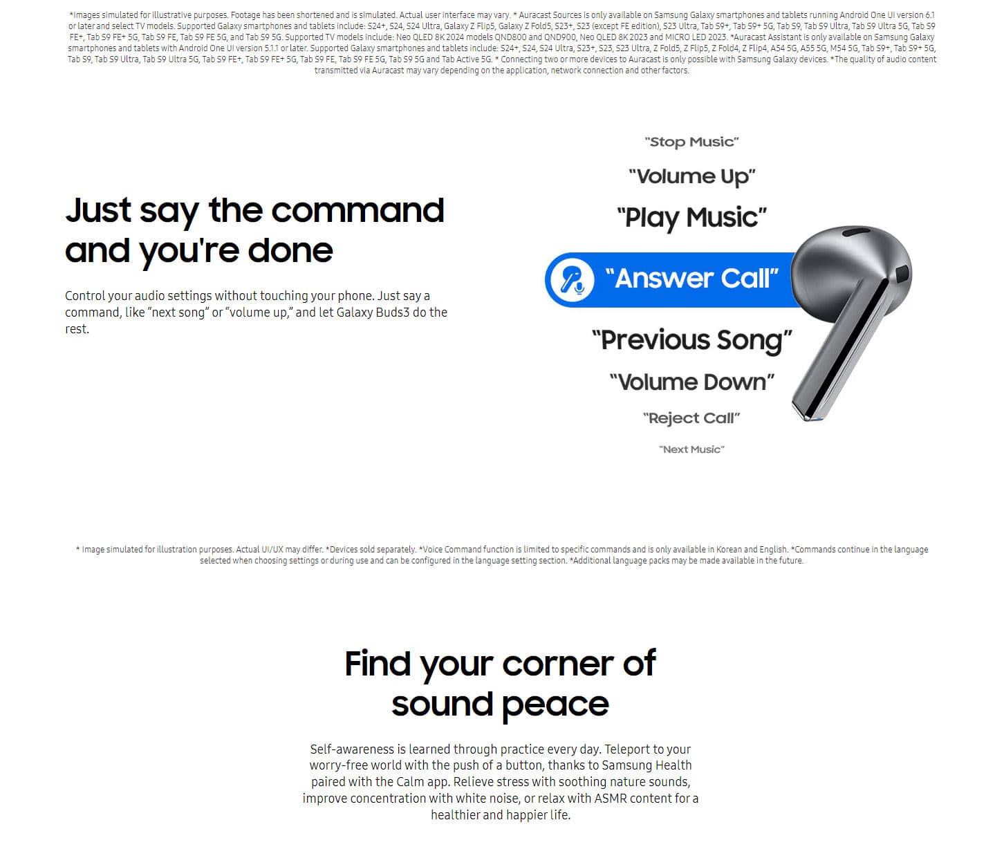 Samsung Galaxy Buds 3 Bluetooth True Wireless Stereo In-Ear Headset - Silver ALL 14