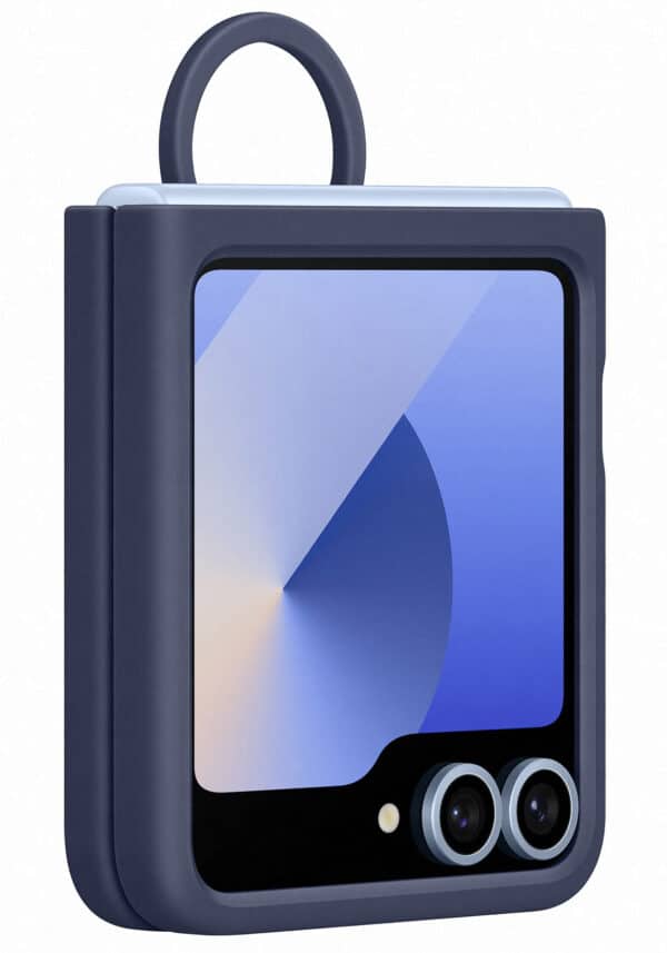 Samsung Galaxy Z Flip6 Silicone Case with Ring - Navy Blue - Image 2