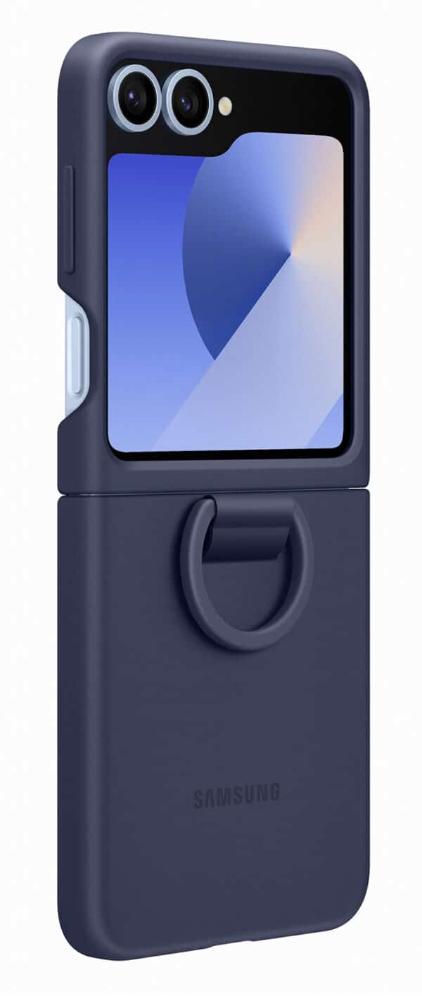 Samsung Galaxy Z Flip6 Silicone Case with Ring - Navy Blue - Image 3