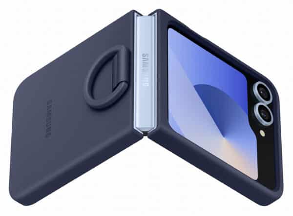 Samsung Galaxy Z Flip6 Silicone Case with Ring - Navy Blue - Image 4