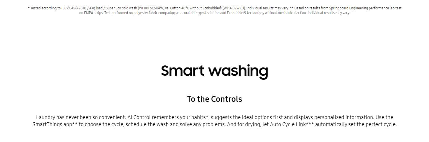 Samsung WW70AG6S28AWS3 AI Control UltraWash Slim Washing Machine, 7Kg 1200rpm ALL 3