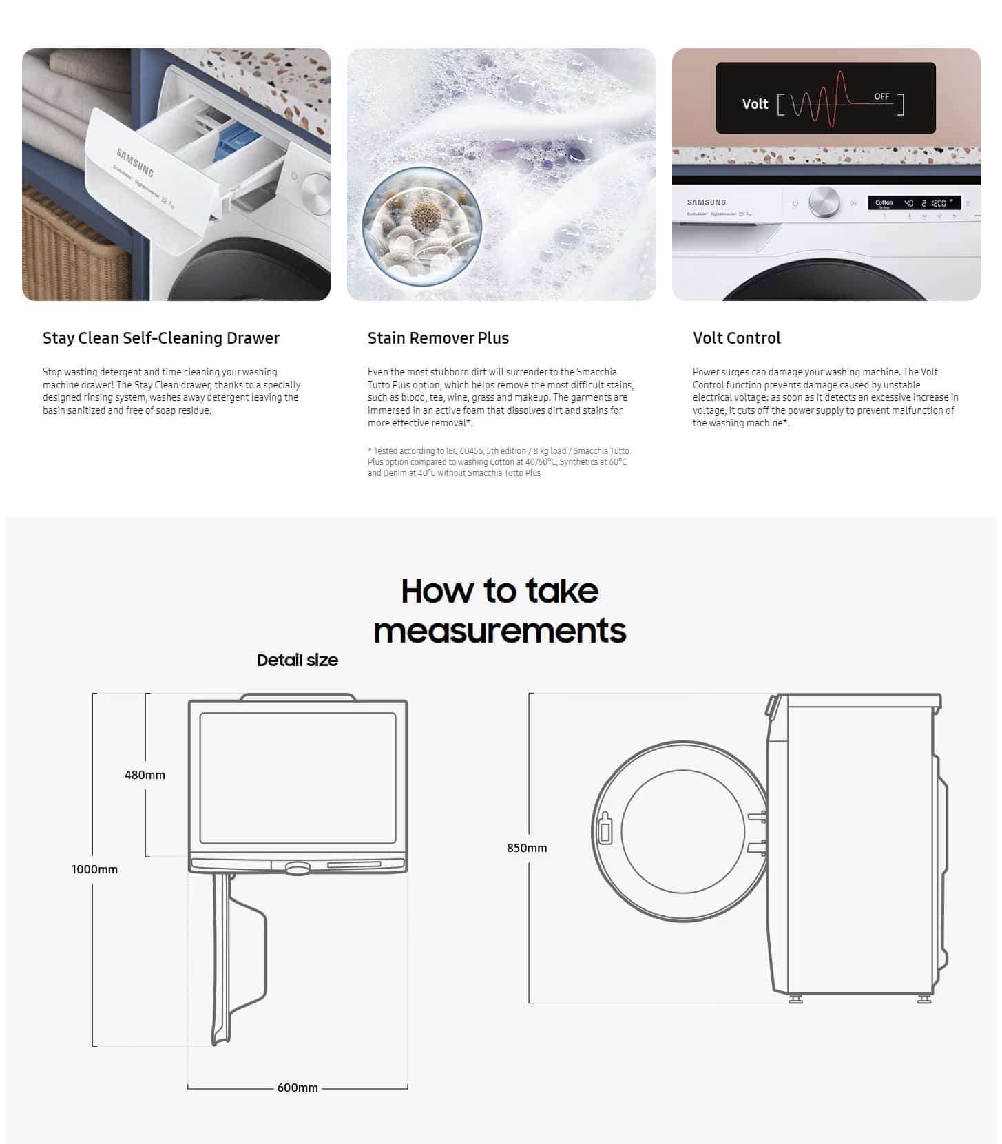 Samsung WW70AG6S28AWS3 AI Control UltraWash Slim Washing Machine, 7Kg 1200rpm ALL 9