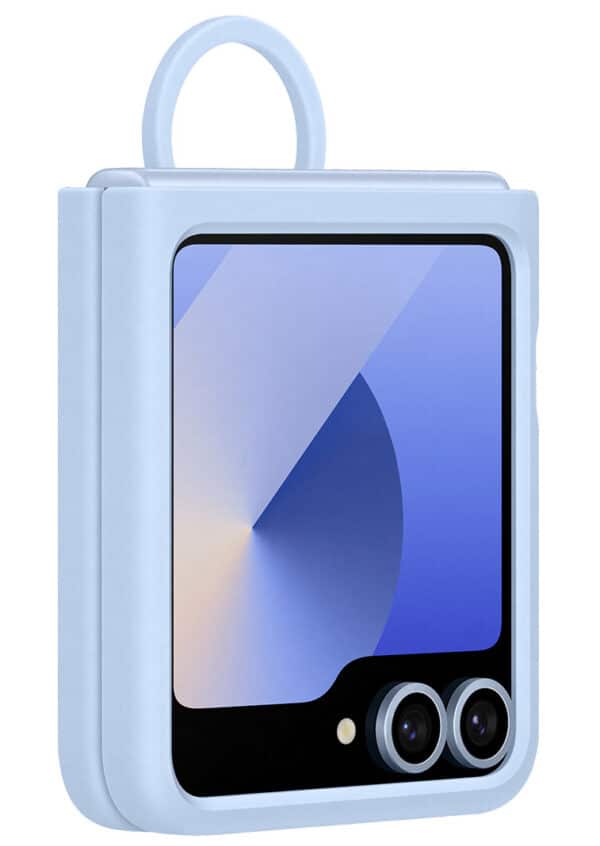 Samsung Galaxy Z Flip6 Silicone Case with Ring - Blue - Image 2