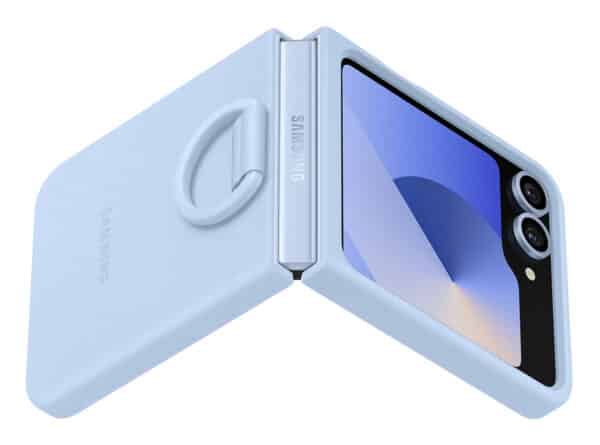 Samsung Galaxy Z Flip6 Silicone Case with Ring - Blue - Image 4