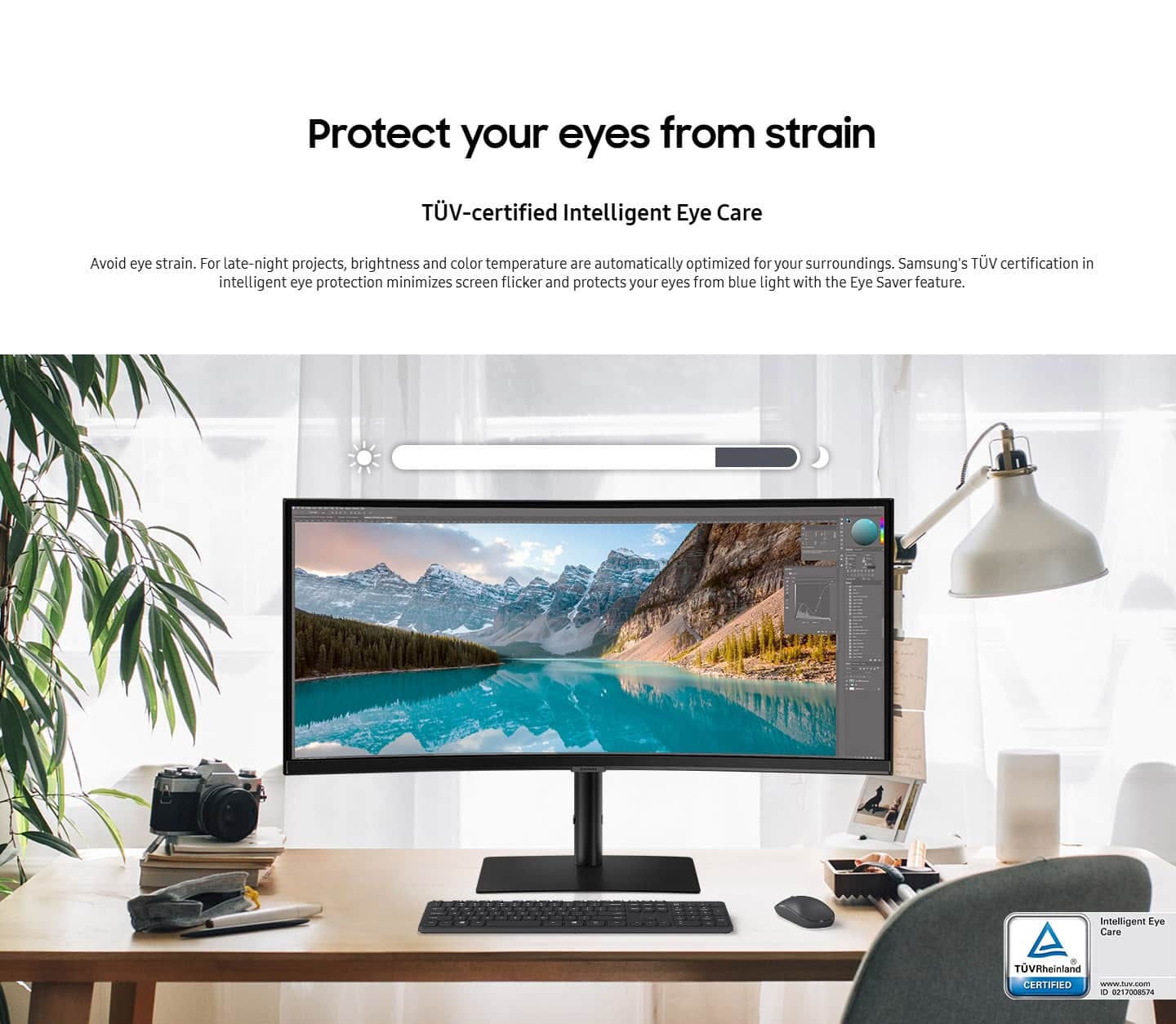 Samsung LS34C652VAUXEN 34 ViewFinity S65VC Ultra WQHD Curved High Resolution Monitor with Webcam ALL New 7-1