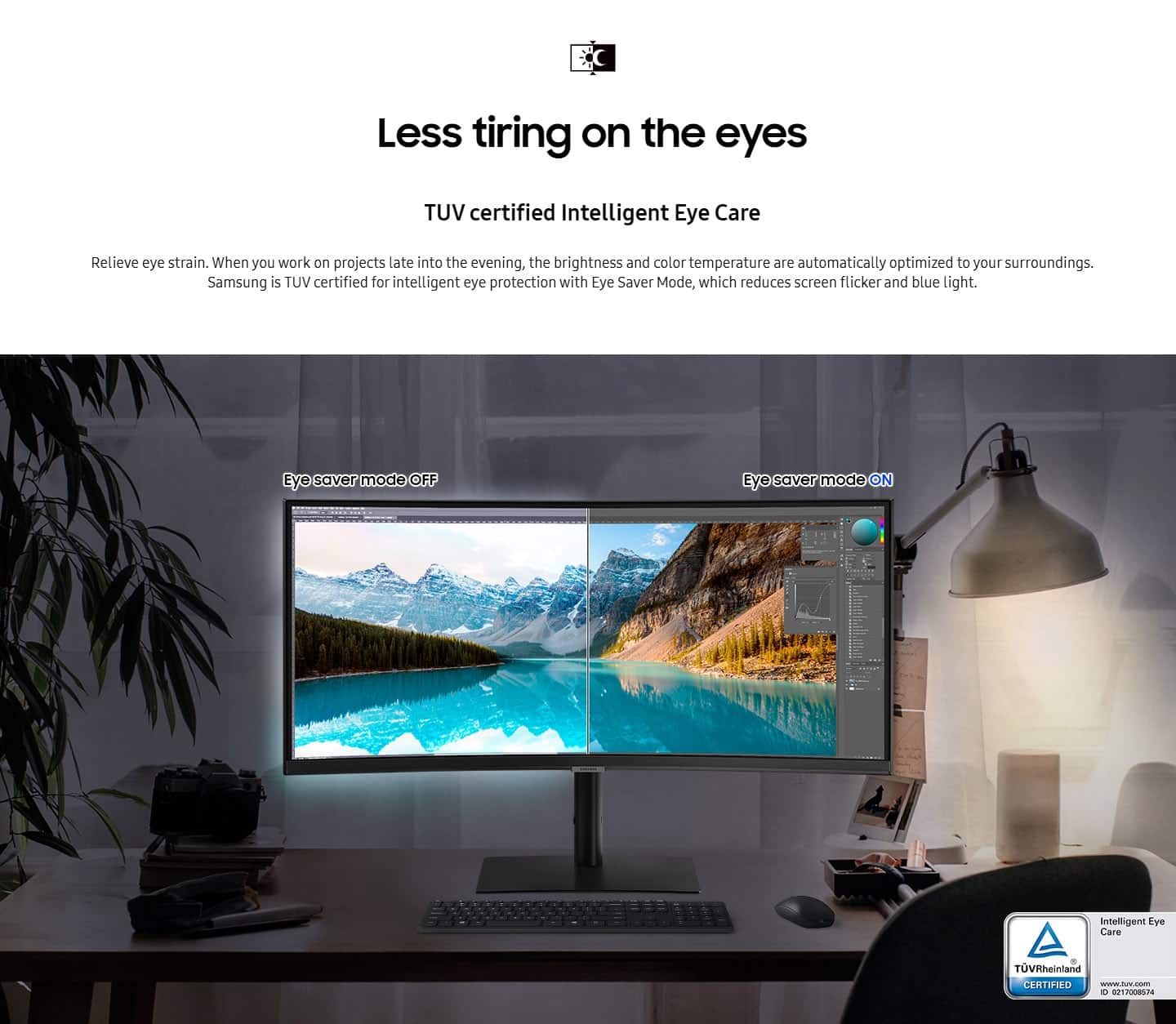 Samsung LS34C652VAUXEN 34 ViewFinity S65VC Ultra WQHD Curved High Resolution Monitor with Webcam ALL New 7-2
