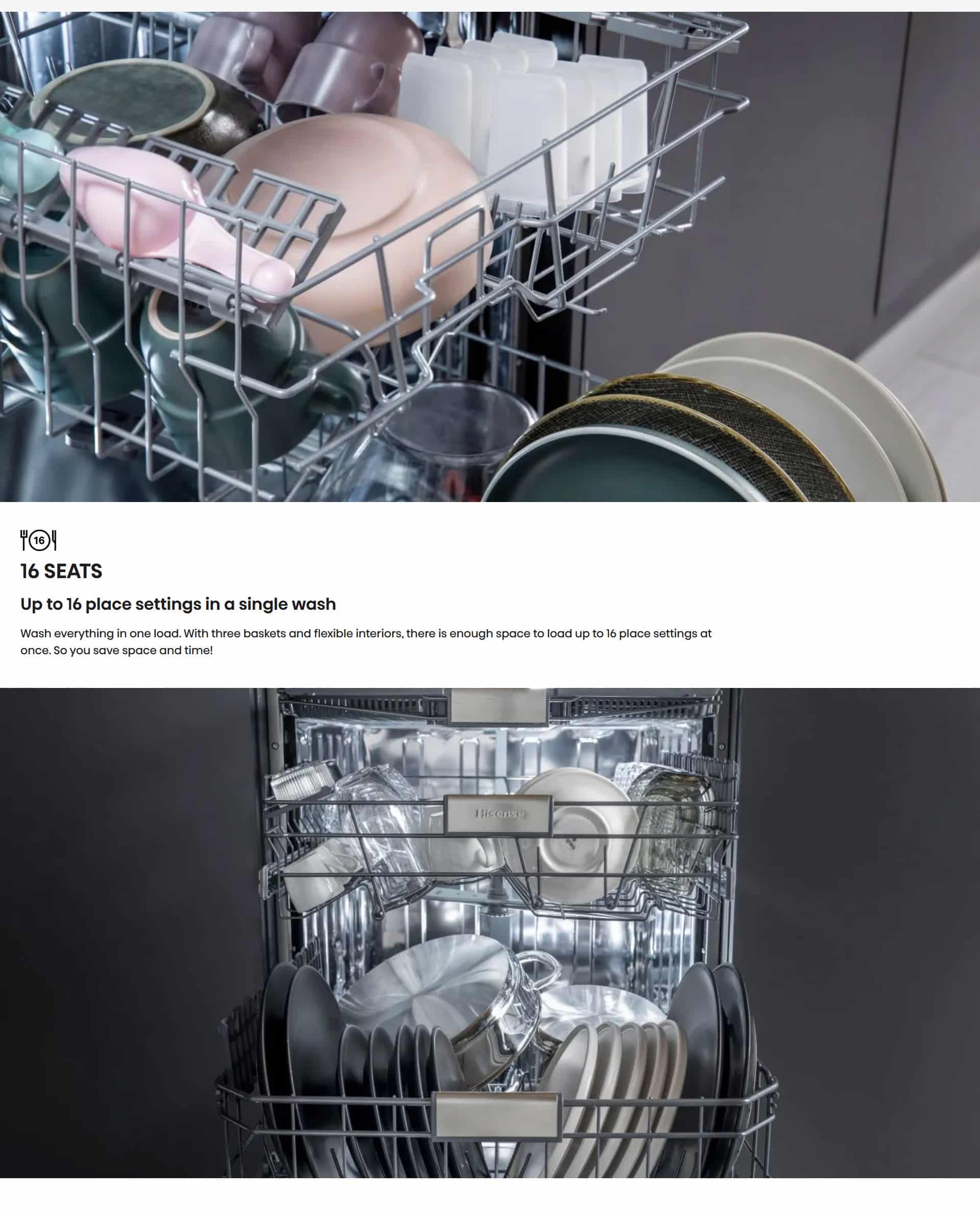 Hisense HS643D90X 60cm Free Standing Dishwasher ALL 2
