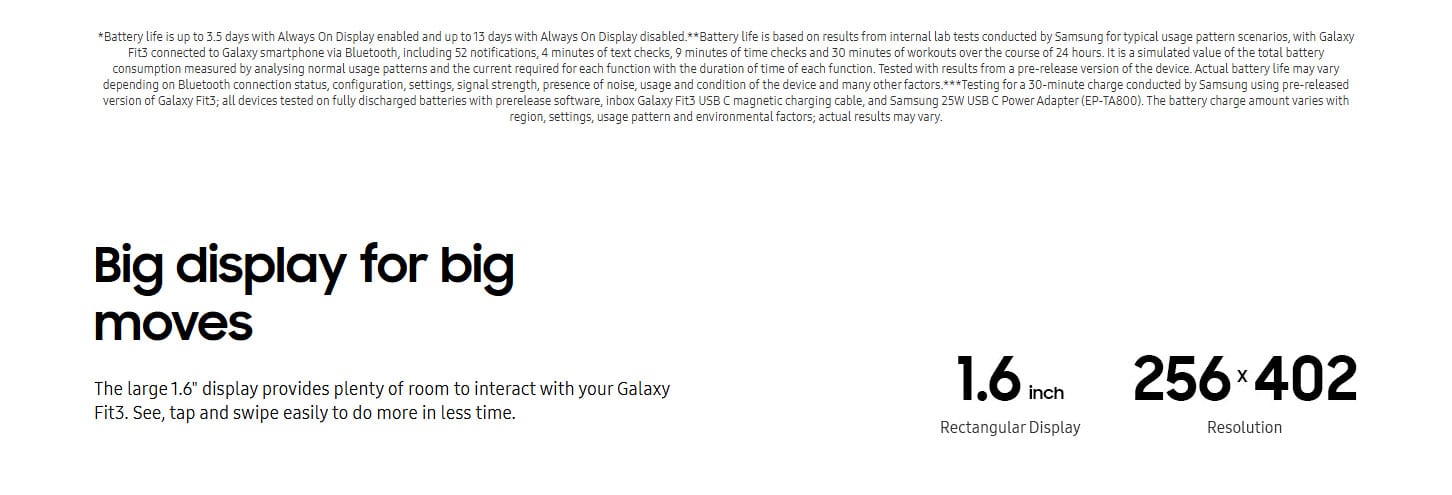 Samsung Galaxy Fit3 AMOLED 40 mm Fitness Tracker Smartwatch - Grey ALL 4