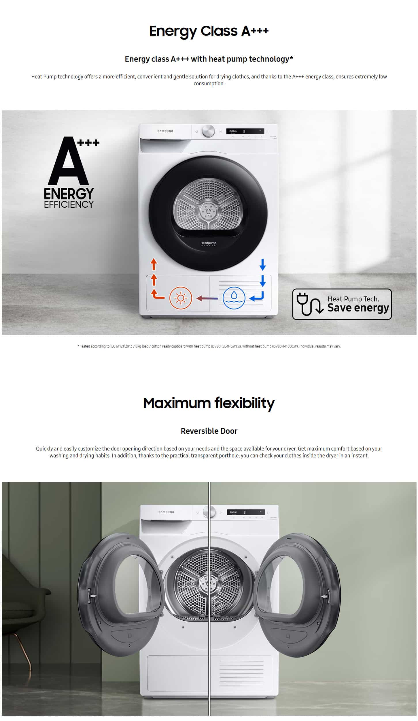 Samsung DV80T5220TT S3 Ai Control Optimal Dry Tumble Dryer, 8Kg A+++ ALL 3