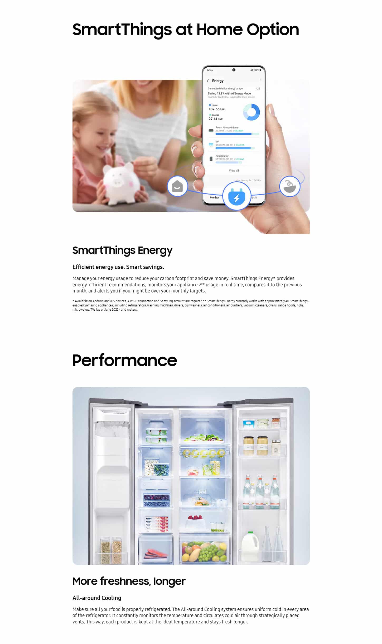 Samsung RS64DG53M3SLEF Air Space AI 635L American Style Fridge Freezer ALL 4