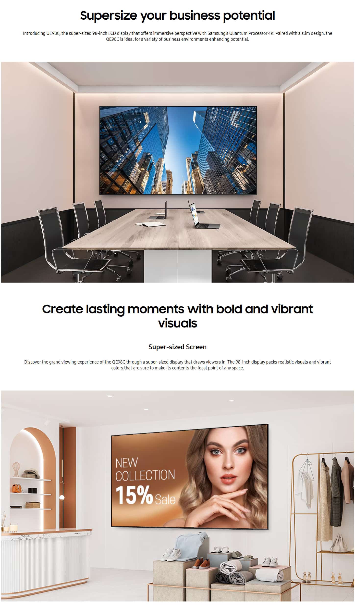 Samsung LH98QECELGCXEN 98 QEC UHD Digital Signage ALL 1
