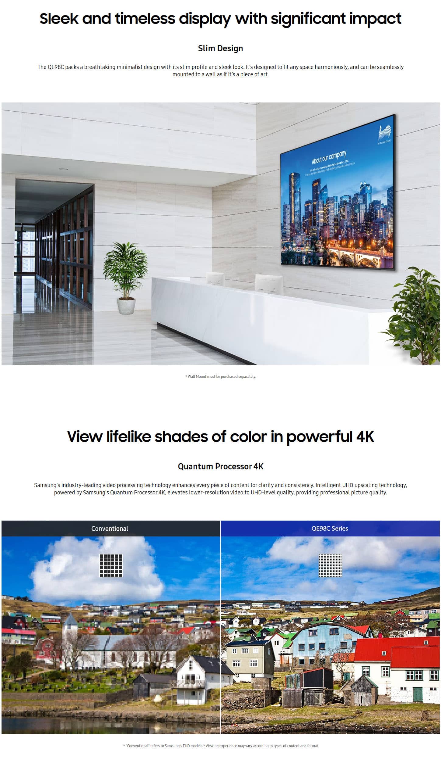 Samsung LH98QECELGCXEN 98 QEC UHD Digital Signage ALL 2