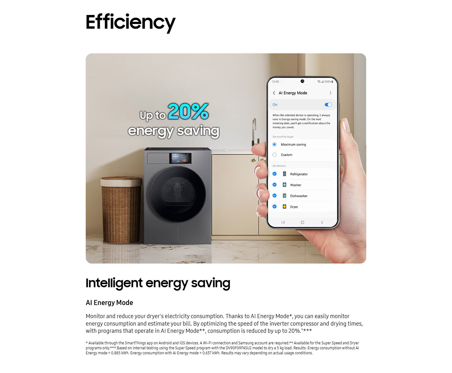 Samsung DV90F09F4SU3 Bespoke AI Tumble Dryer, 9Kg Class A Efficiency