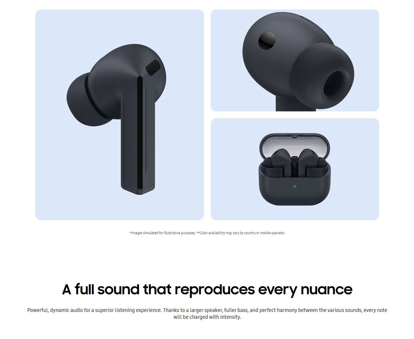 Samsung Galaxy Buds3 FE Bluetooth True Wireless Stereo In-Ear Headset - Black ALL 4