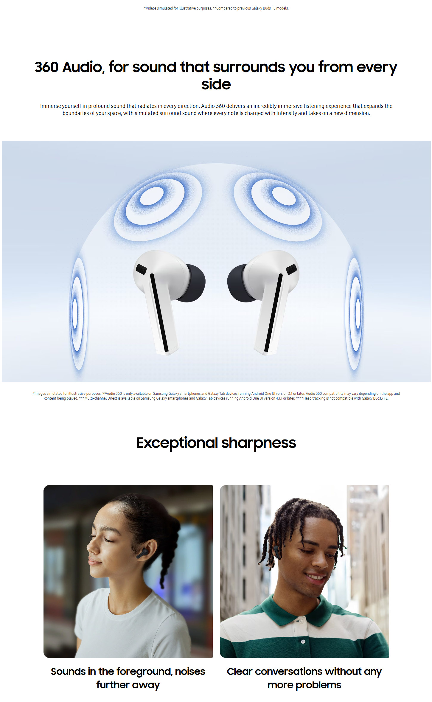 Samsung Galaxy Buds3 FE Bluetooth True Wireless Stereo In-Ear Headset - Black ALL 6