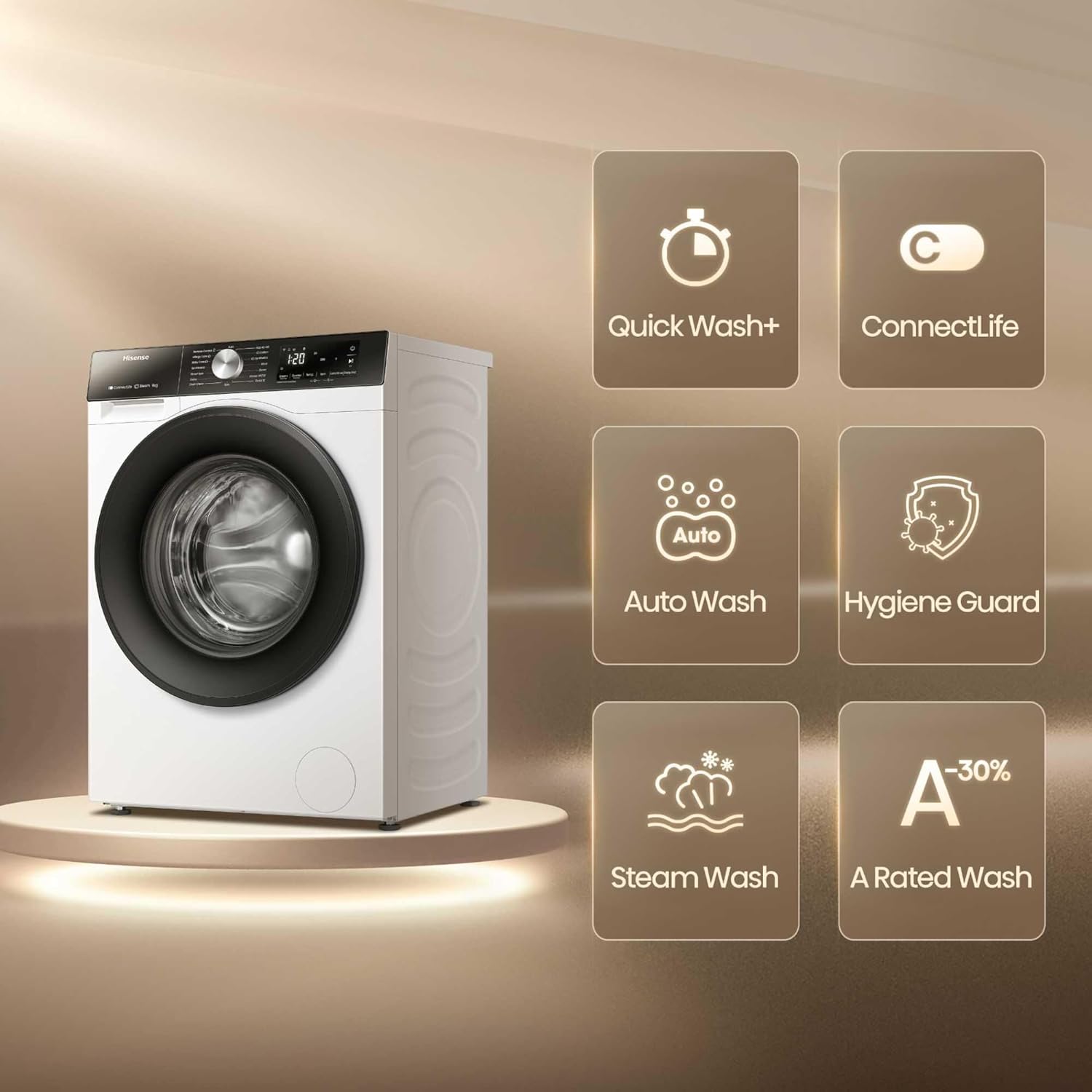 Hisense WF3S9043BW3 3S Series 9Kg 1400rpm Class A Washing Machine - Image 3