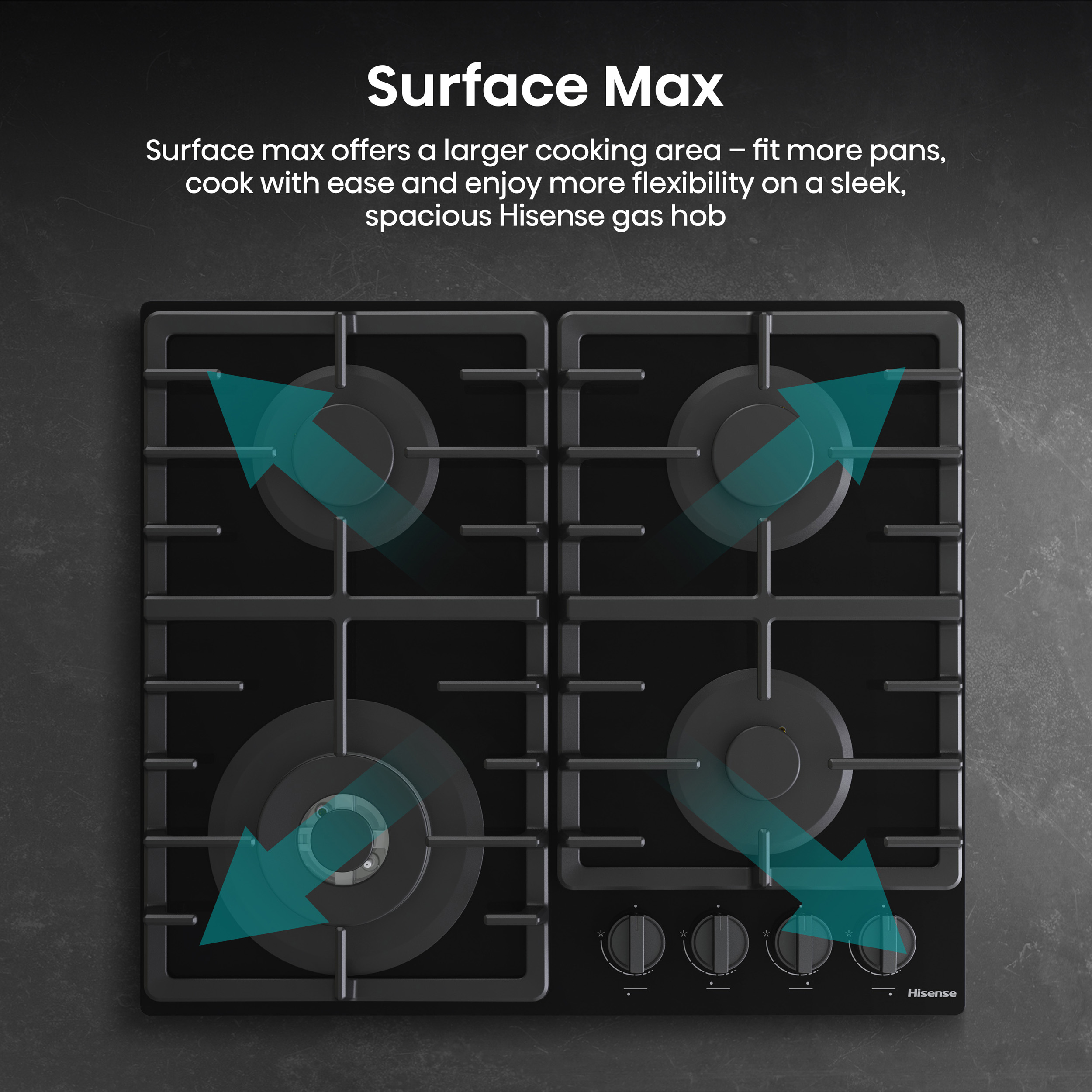 Hisense GG663BHF 60cm 4 Burner Gas Hob - Image 8