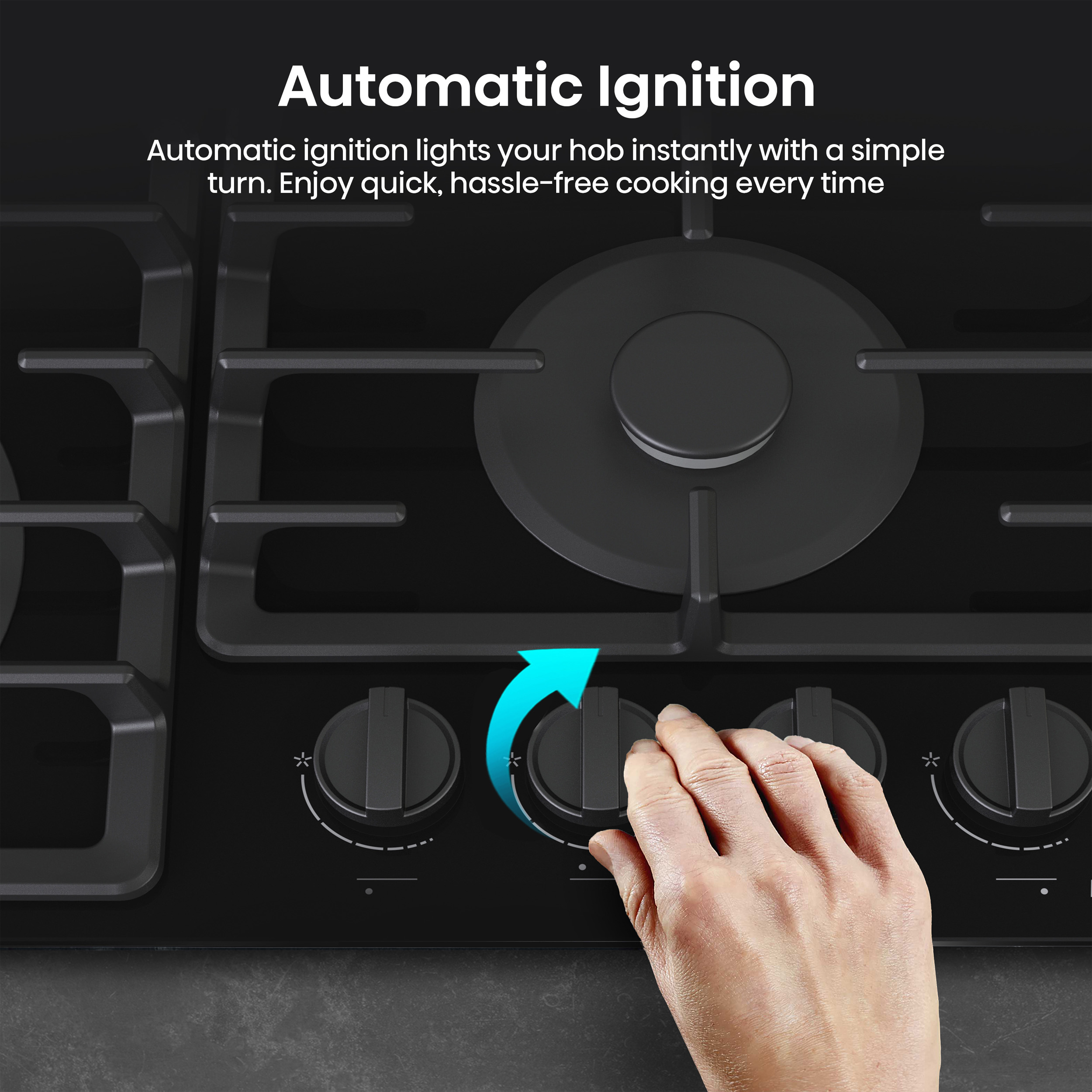 Hisense GG663BHF 60cm 4 Burner Gas Hob - Image 9